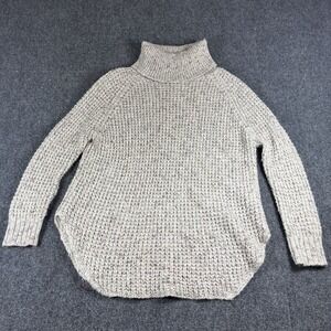 Free People Oversized Wool Blend Knit Turtleneck Pullover Sweater‎ - Womens XS